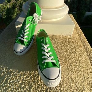 Neon Green Custom Made Low top Converse
